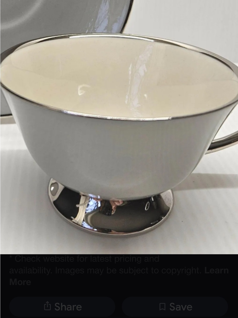 Flintridge Brookmere Gray Rim
Platinum Trim Cup (4 cups)